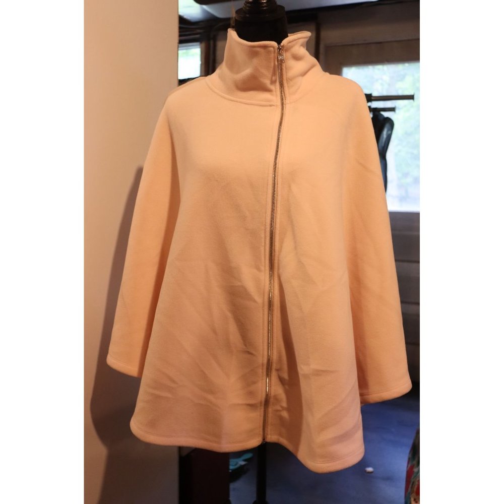 Marc New York Women's Powder Pink Full Front Zip Cape Poncho Size Medium S NWT